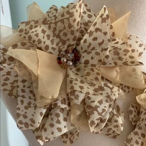 Animal print handmade flower magnetic pin